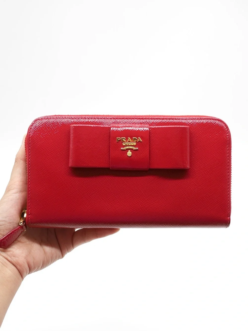 🍓PRADA Saffiano Red Wallet